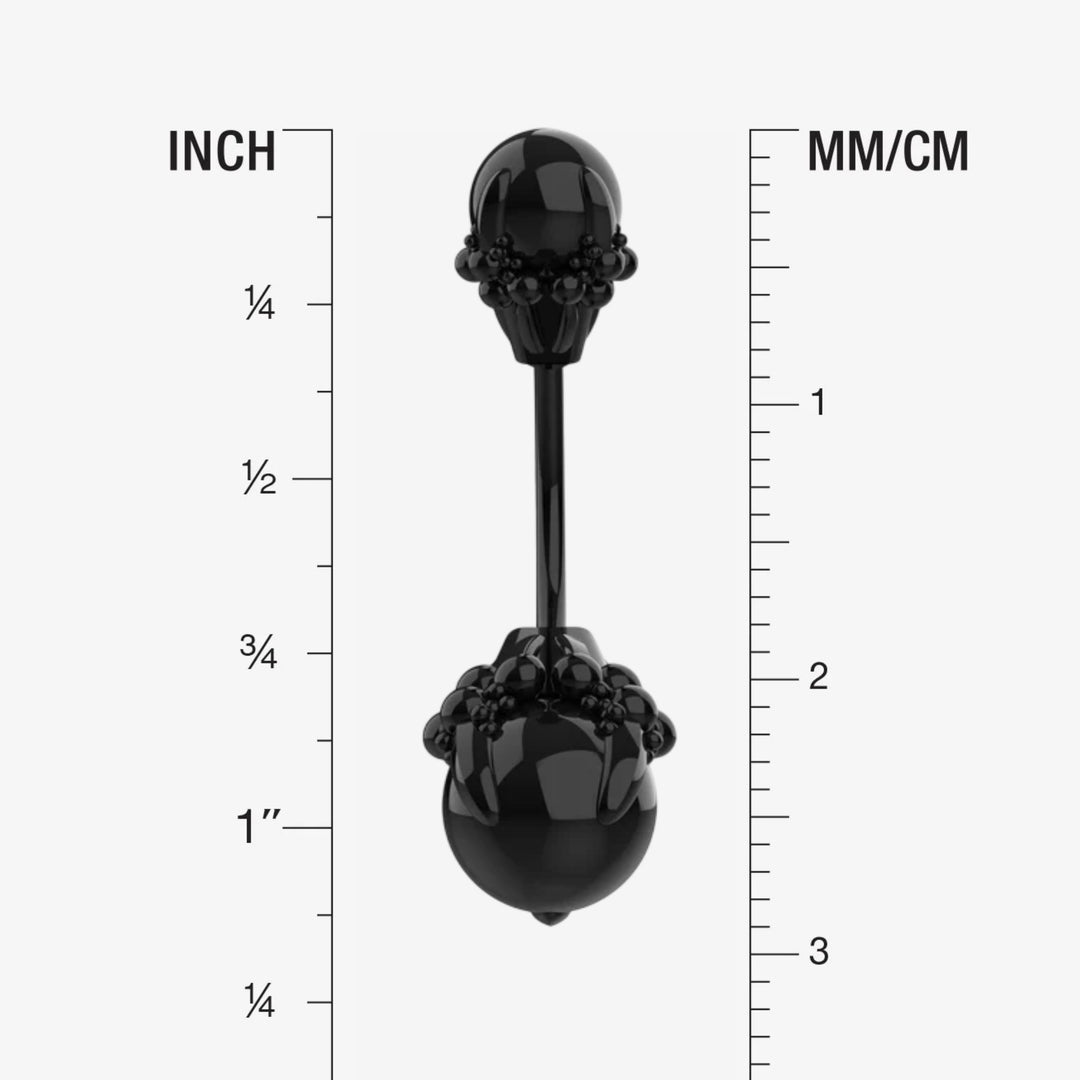 Black Navel Ring & Curved Barbell Jewelry – Floating Piercing