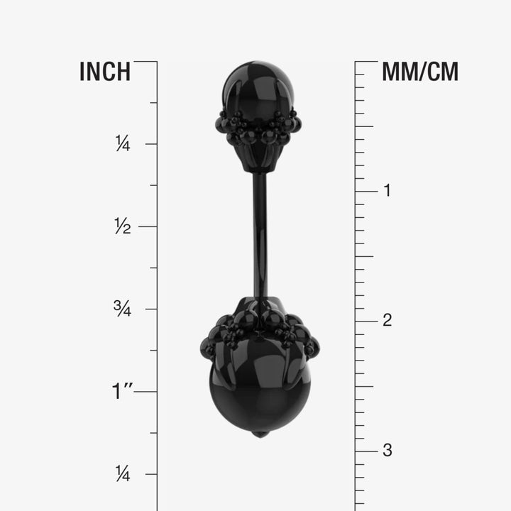 Black Navel Ring & Curved Barbell Jewelry – Floating Piercing