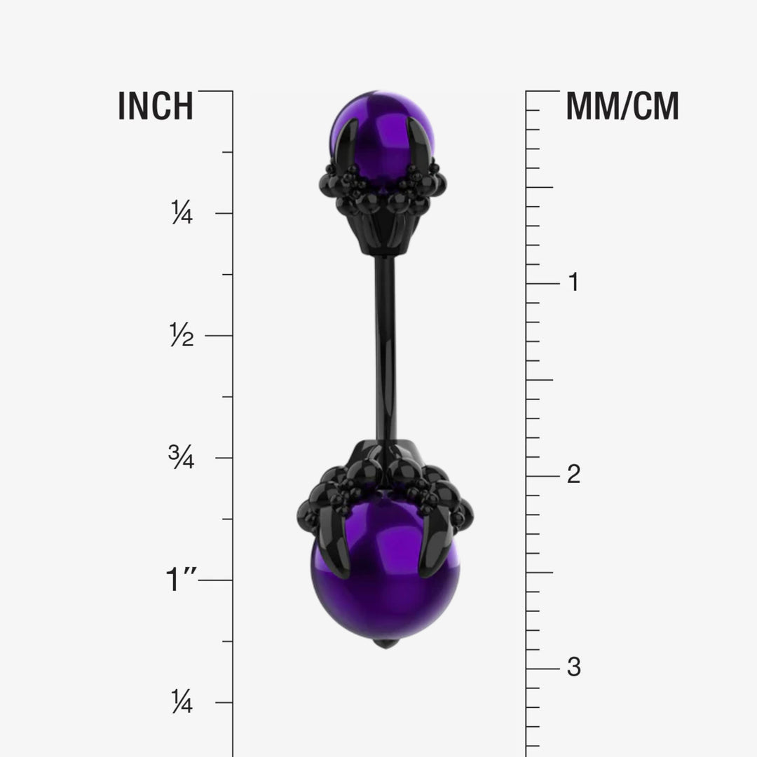 Curved Barbell & Black Belly Rings – Floating Navel Piercing Jewelry