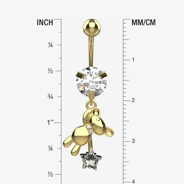Gold & Silver Belly Ring – Elegant Belly Button Piercing