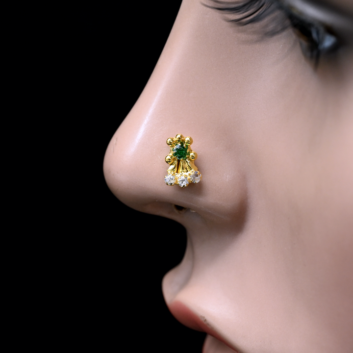 Emerald Small Ethnic Nose Stud