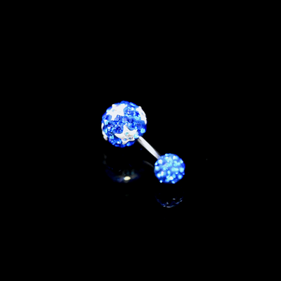 Piercing nombril boule cristal bleu