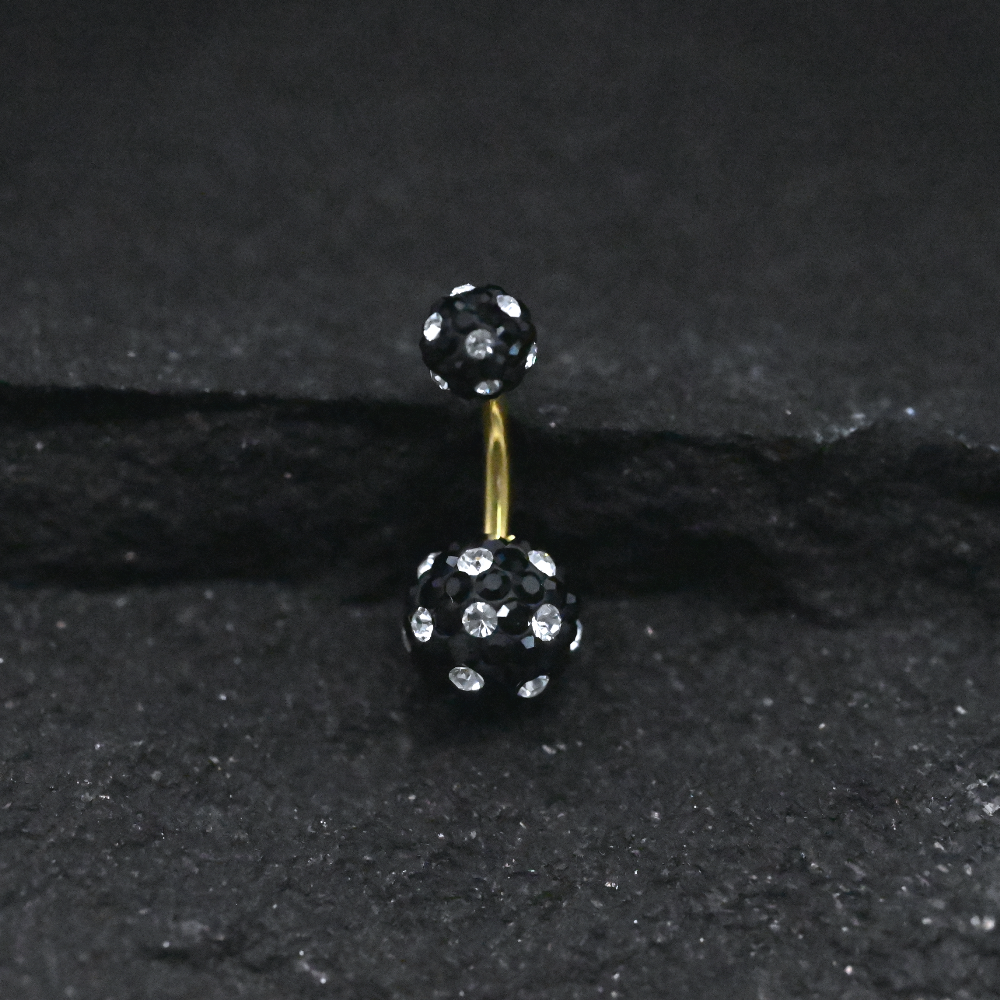 Crystal Ball Surgical Steel Belly Button Ring