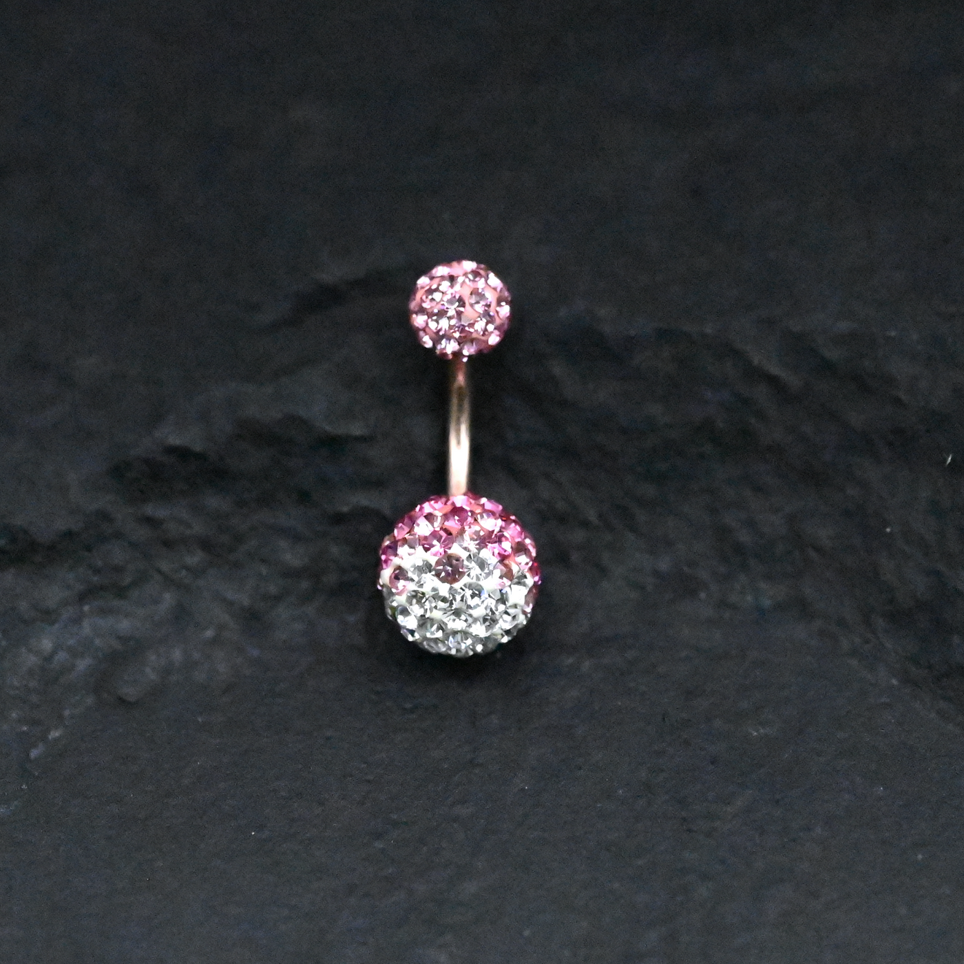Curved Crystal Ball Navel Ring