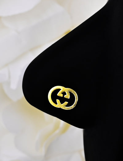 Renowned Brand Logo Gold Nose Pin