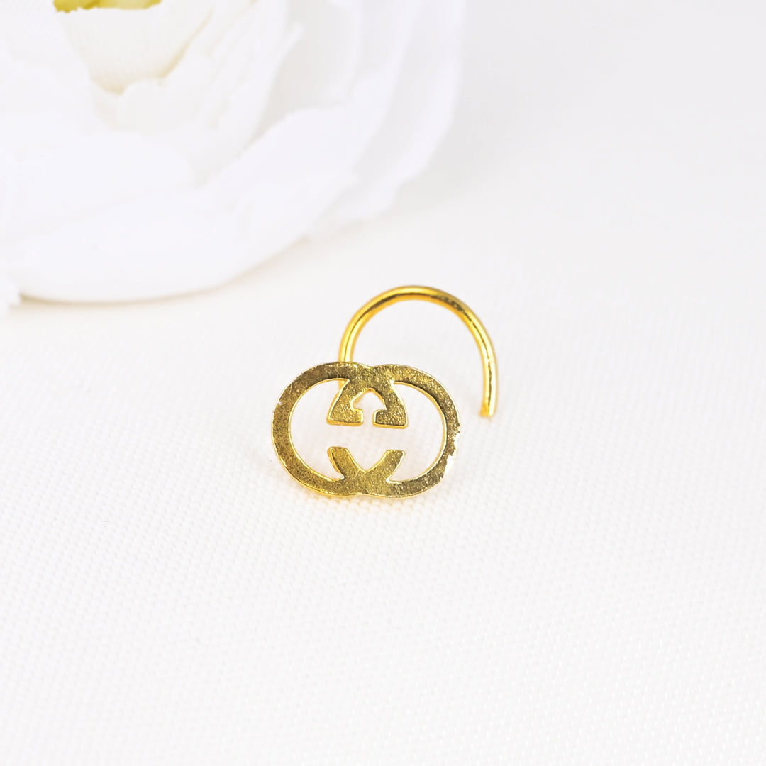 Renowned Brand Logo Gold Nose Pin