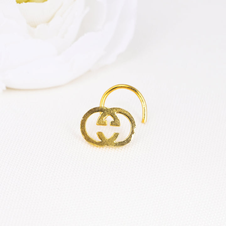 Renowned Brand Logo Gold Nose Pin